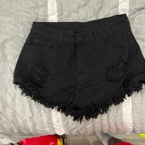 Black shein jean shorts